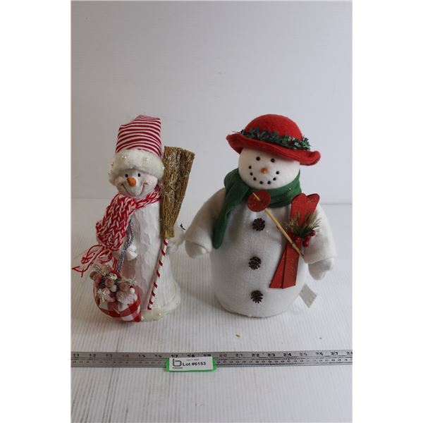 (2) Christmas Snowman Figurines