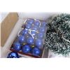 Image 5 : (25+) Assorted Christmas Ornaments, (2) Tablecloths, Garland