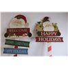 Image 2 : (2) Wooden Christmas Signs - 3' Tall, (5) Candy Cane Decorations