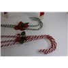 Image 4 : (2) Wooden Christmas Signs - 3' Tall, (5) Candy Cane Decorations