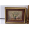 Image 3 : Wooden Vintage Frame (9.5" x 7.5"), Wooden Framed Vase & Flower Picture (6.5" x 8")