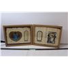 Image 1 : (2) 15" x 12" Wooden Framed Egyptian Woven Paintings (Scarab Painting, Marriage Painting)