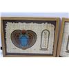 Image 3 : (2) 15" x 12" Wooden Framed Egyptian Woven Paintings (Scarab Painting, Marriage Painting)