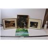 Image 1 : 14" x 11" Gold Metal Framed Hank's Hotel Picture, 15" x 12" Wood Framed Waterfall Photo, 14" x 11" S