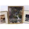 Image 3 : 14" x 11" Gold Metal Framed Hank's Hotel Picture, 15" x 12" Wood Framed Waterfall Photo, 14" x 11" S