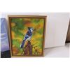 Image 2 : 14" x 11" Blue Jay Painting by M. Adams, 14.5" x 12.5" Hand Painted Frame