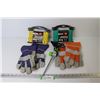 Image 1 : (2) Pair of Work Gloves - (2) Packs of Diamond Braid Rope (NIB) - Lawn Spike in Sprinkler