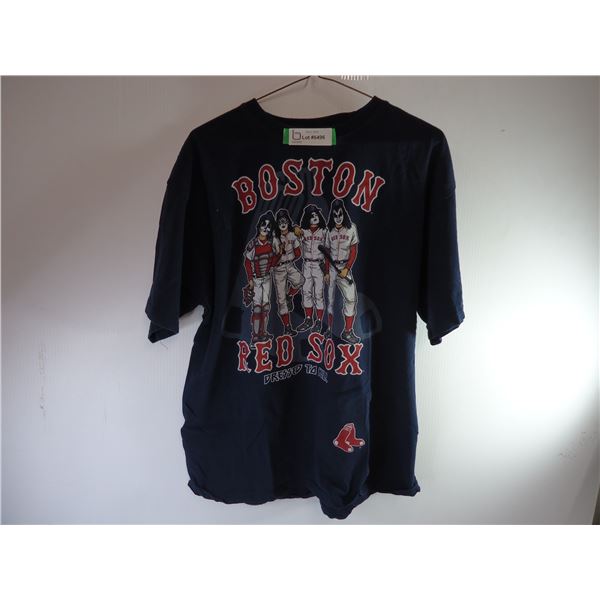 Boston Red Sox T-Shirt with KISS Theme-Size XL