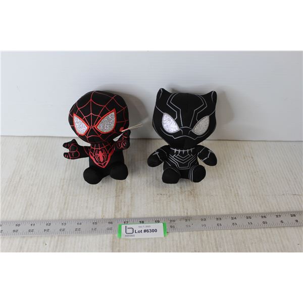 (2) Ty Beanie Babies - Spiderman & Black Panther