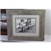 Image 2 : (3) Framed Prints - Country Setting Kids Peeing - Cows in House