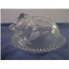 Image 2 : Vintage Clear Glass Sleeping Kitten on a Nest/Basket