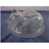 Image 4 : Vintage Clear Glass Sleeping Kitten on a Nest/Basket