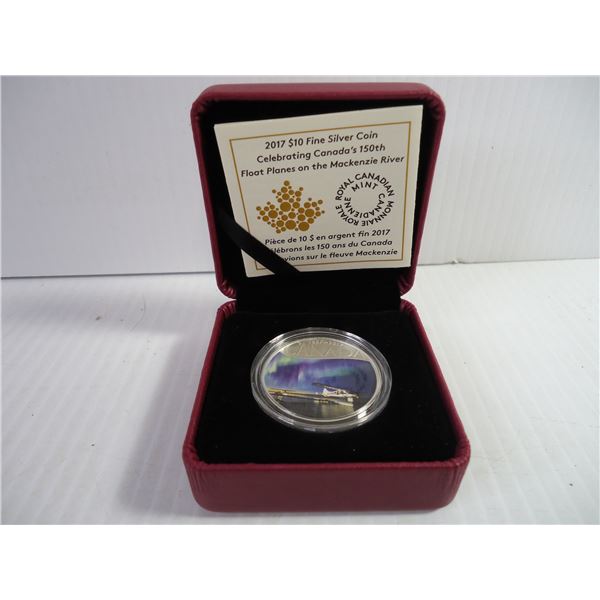 Royal Canadian Mint 2017 $10 Fine Silver Coin-Canada's 150th Float Planes on the Mackenzie River