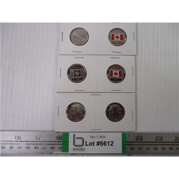 (4) Canada Flag Quarters and (2) Stanley Cup Quarters