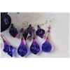 Image 4 : (12) Ornaments and Beaded Metal Display Basket (Blue/Purple)