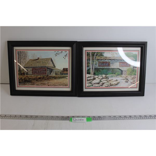 (2) Framed Coca-Cola Pictures - 15 1/4  x 12 1/4 