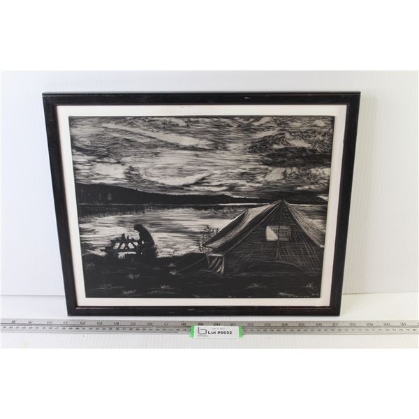 Framed Print of Camp Setting (16 1/2" x 13 1/2")