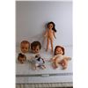 Image 1 : (3) Doll Heads, (3) Dolls