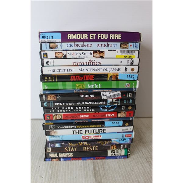 (20) DVD's - The Romantics, The Break-Up, etc.