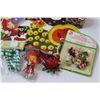 Image 4 : Lot of Christmas Window Decor, Santa Magnets, Tin Ornaments, Vintage Ornaments