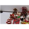 Image 2 : Lot of Christmas Vintage Decorations, Package of Ornament Hangers, Angel Statue, misc.