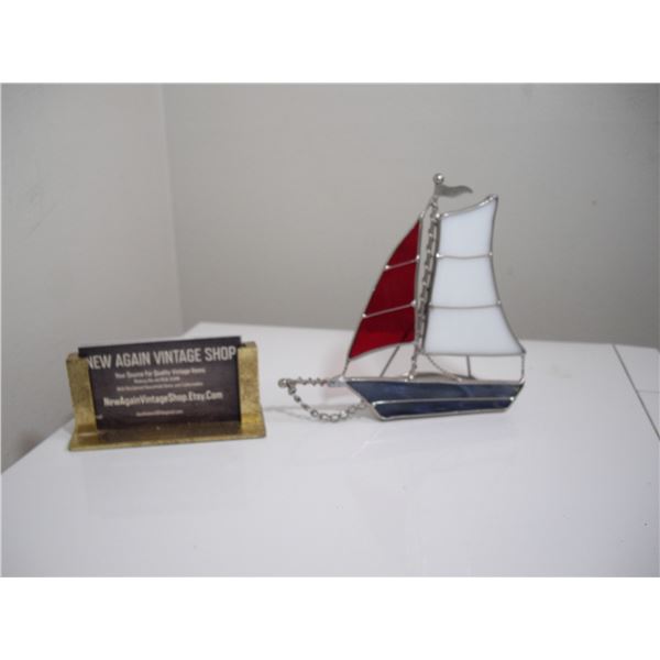 STAINED GLASS CANDLE HOLDER