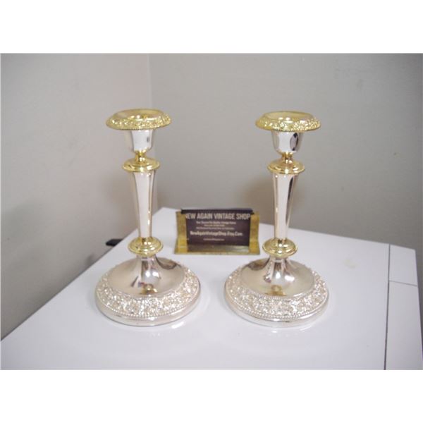 SILVER PLATED CANDLE STICKS