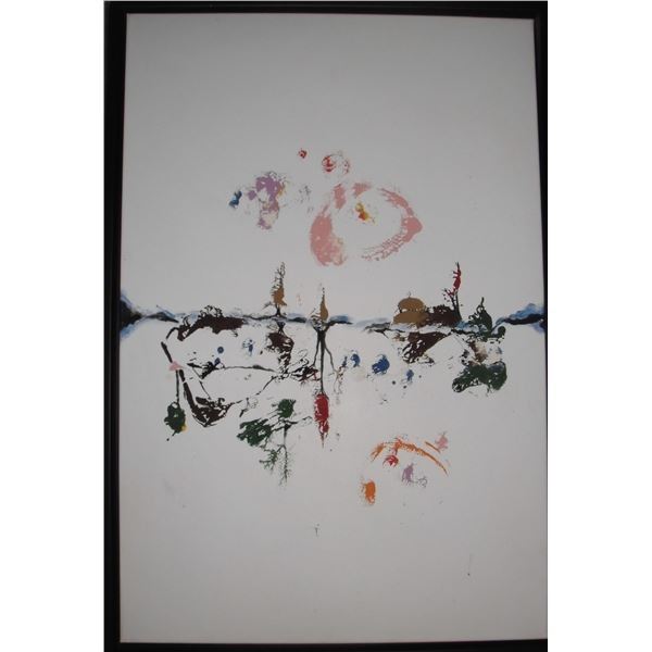 Green Beaver at Rock, original painting by LangdonArt - Castor vert au rocher, peinture originale