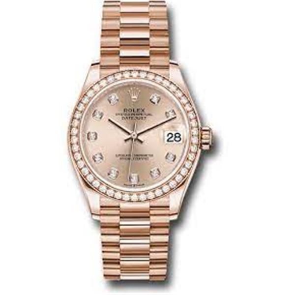 Rolex President RG With Diamond Bezel  Model # 278285RBR