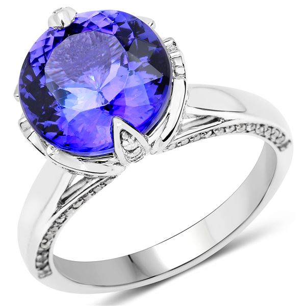5.43ct Tanzanite 14K White Gold Ring