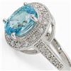 Image 2 : 3.62ct Blue Zircon 14 K White  Gold Ring