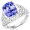Image 1 : 5.93ct Tanzanite 14K White Gold Ring