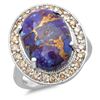 Image 1 : 8ct Copper Turquoise 14 K White  Gold Ring