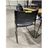 Image 2 : 4 GREY / BLACK METAL FRAMED PADDED STACKING CLIENT CHAIRS