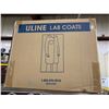 Image 3 : 3 BOXES OF ASSORTED SIZE LAB COATS & 2 BOXES OF LABORATORY FREEZER RACKS