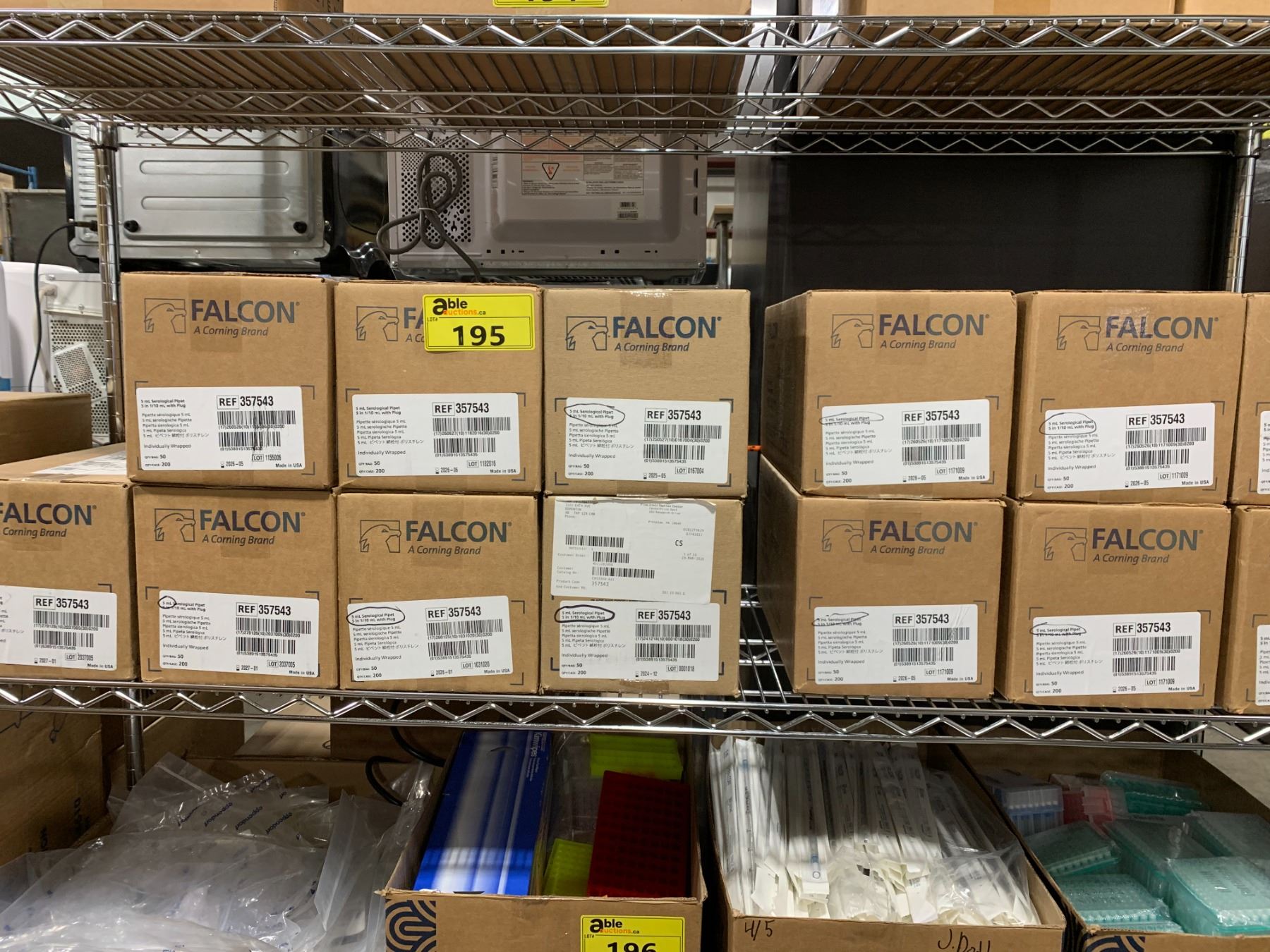 13 BOXES OF FALCON 5ML COMMERCIAL LABORATORY SEROLOGICAL PIPETTES ...