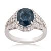 3.19 ctw Blue Sapphire and 0.60 ctw Diamond Platinum Ring (GIA CERTIFIED)