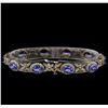 Image 2 : 14KT White Gold 7.90 ctw Tanzanite and Diamond Bracelet