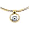 Image 2 : 0.36 ctw Diamond and Pearl Pendant And Chain - 14 & 18KT Yellow And White Gold