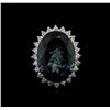 Image 2 : 14KT White Gold 22.43 ctw Topaz and Diamond Ring