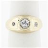 Image 1 : Men's Vintage 14K Gold 0.62 ctw 3 Stone Diamond Domed Polished Wedding Band Ring