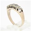 Image 9 : Antique Victorian 14k Rosy Yellow Gold 1.35 ctw 5 Old Mine Cut Diamond Band Ring