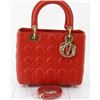Image 1 : Christian Dior Meduim Lady Bag red leather