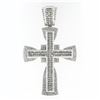 Image 1 : LARGE Men's 14k White Gold 10.75 ctw Princess Round Diamond Cross Heavy Pendant