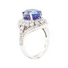 Image 4 : 7.72 ctw Tanzanite And Diamond Ring - 14KT White Gold