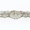 Image 2 : Antique Art Deco Esemco 14k White Gold Diamond Milgrain Filigree Buckle Bracelet