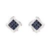 Image 1 : 2.21 ctw Sapphire And Diamond Earrings - 14KT White Gold