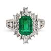 Image 1 : 1.97 ctw Emerald and 1.19 ctw Diamond Platinum Ring