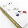 Image 3 : 14K Gold 3.40 ctw GIA No Heat Sapphire & Octagonal Diamond Drop Pendant Necklace