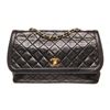 Image 1 : Chanel Single Flap Bag Shoulder Bag black lambskin